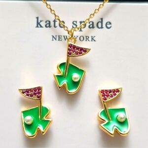 Kate Spade Hole In One Earings And Necklace Nwt